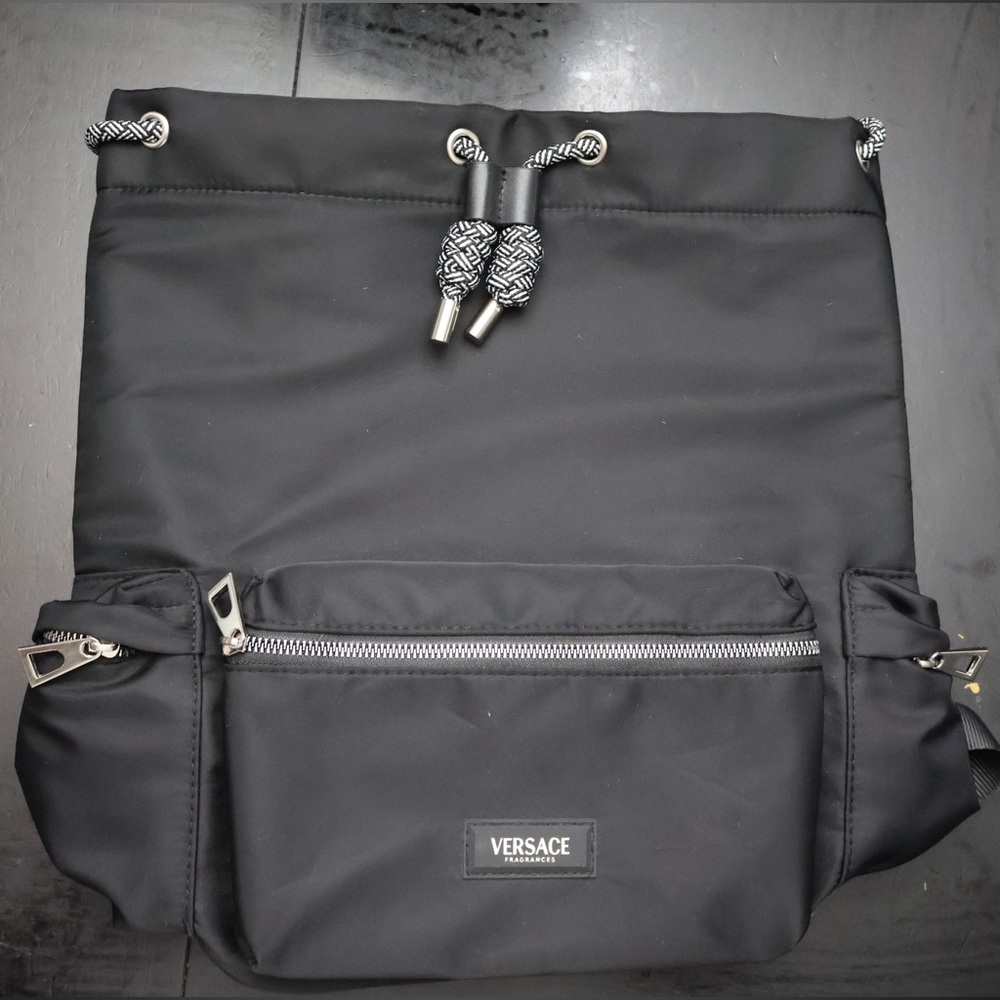 Versace Black Nylon Backpack
